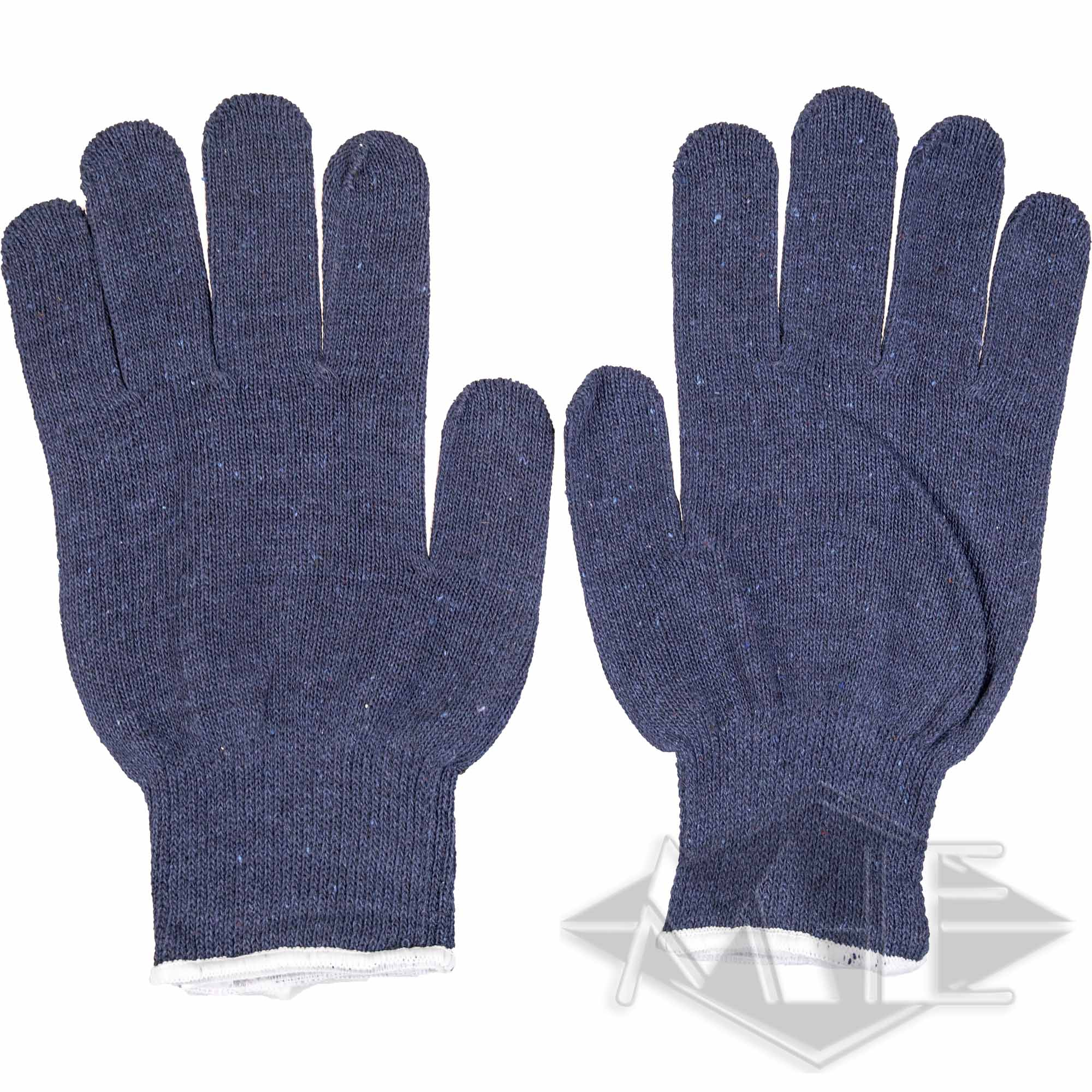 Strickhandschuhe, einseitig genoppt blau