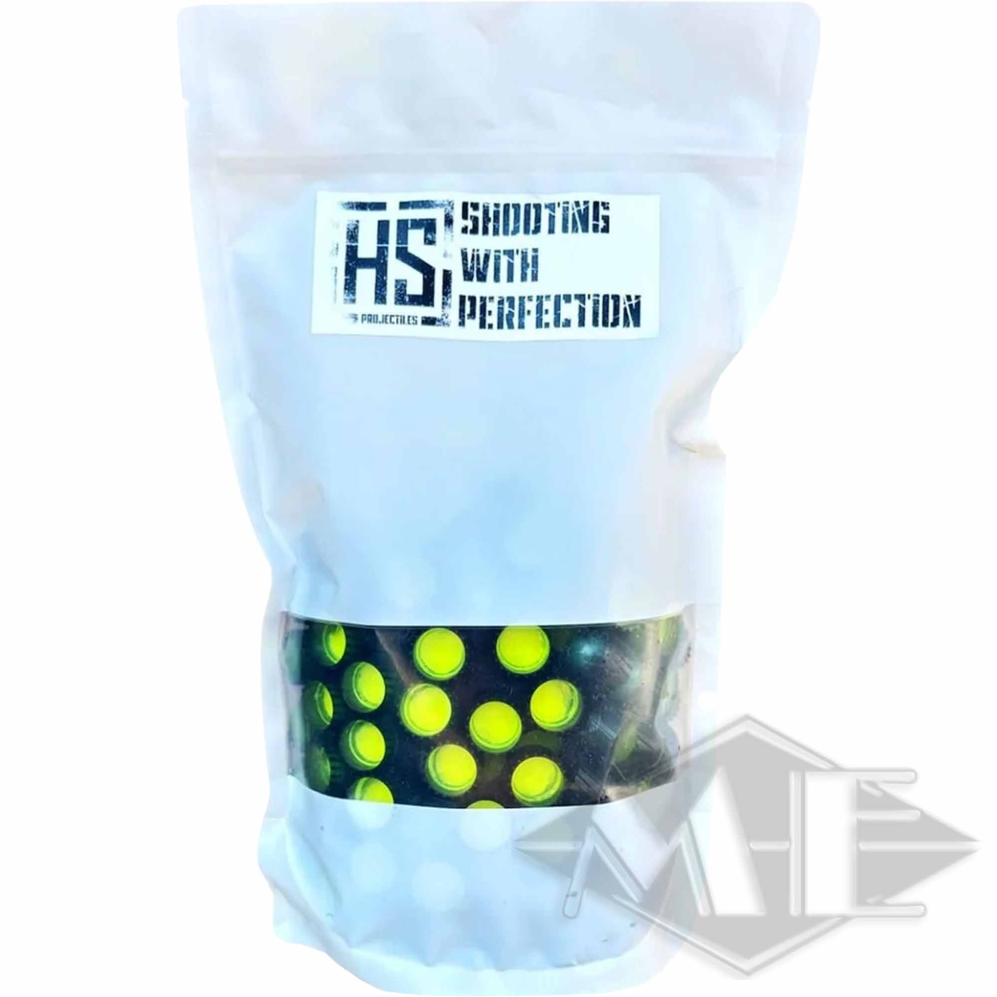 HS Projectiles cal.68, 200er Beutel Shock-absorbent, Leuchtpunkte, Neon-Grün, Taktische Tasche, Reißverschlussbeutel