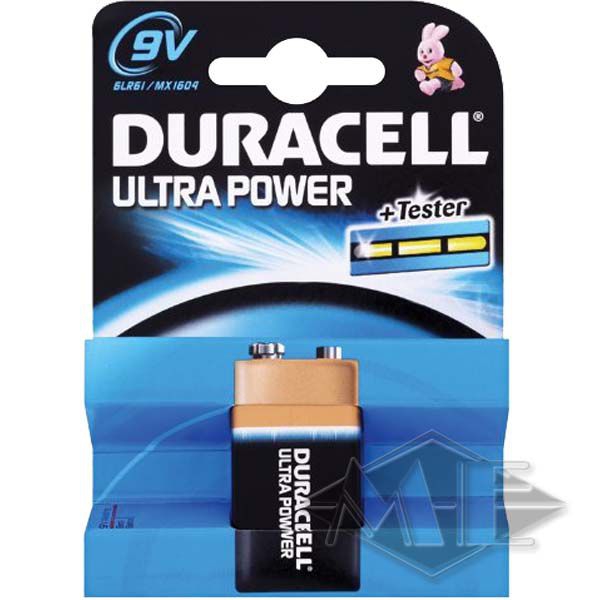 9V Duracell Ultra Power 9V Block Batterie, Blister 9V Duracell Ultra Power 9V Block Batterie, Blister