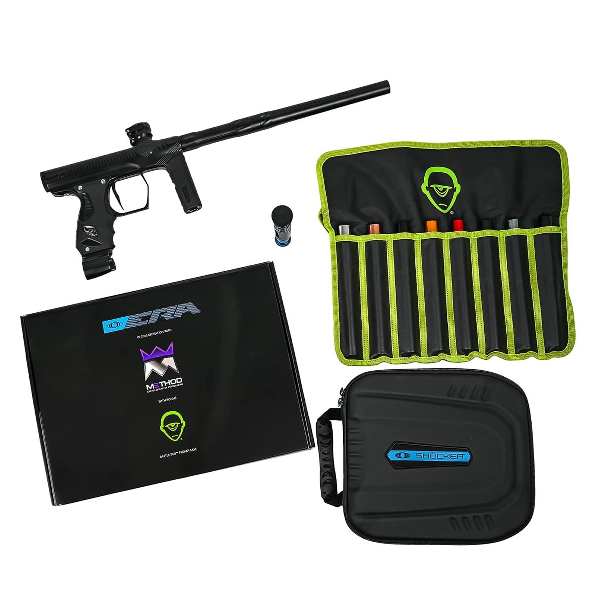 SP Shocker® Method ERA Markierer, schwarz/schwarz matt Feuerwaffe, Waffe, Pistole, Gewehr, Paintball