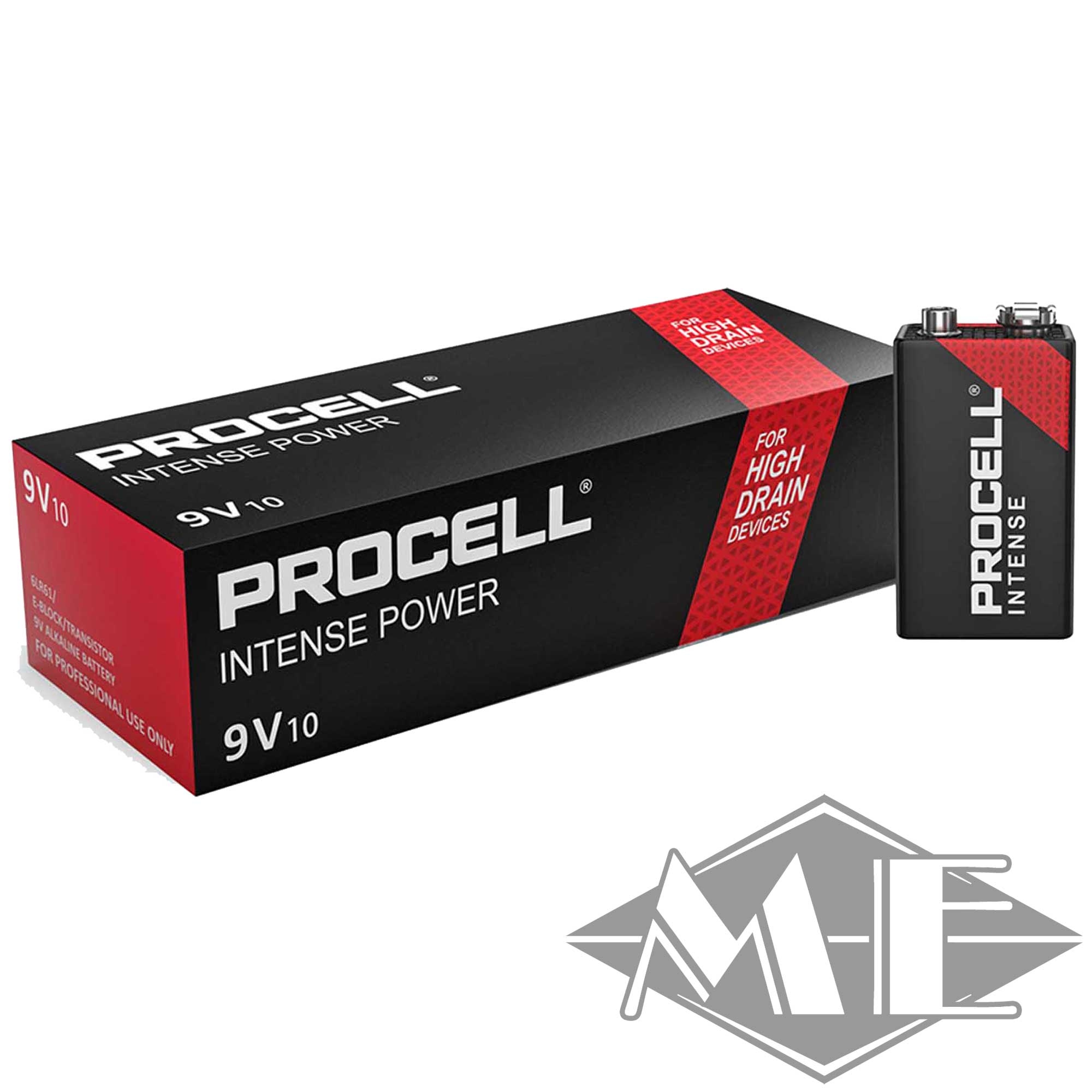 9V Duracell Procell Intense 9V Block Batterie, 10er Schachtel 9V Duracell Procell Intense 9V Block Batterie, 10er Schachtel