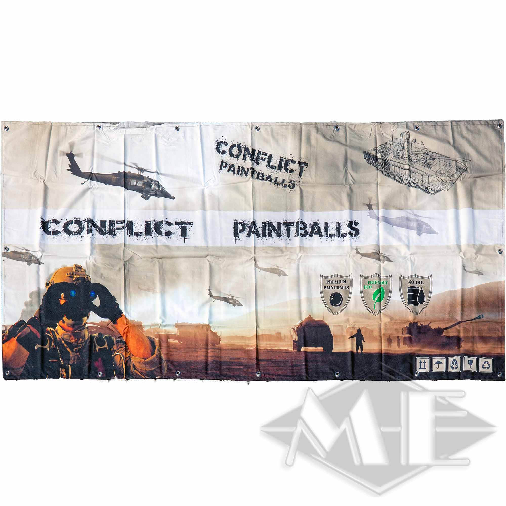Groß-Banner "Conflict Caliber" 292 x 139cm Groß-Banner "Conflict Caliber" 292 x 139cm
