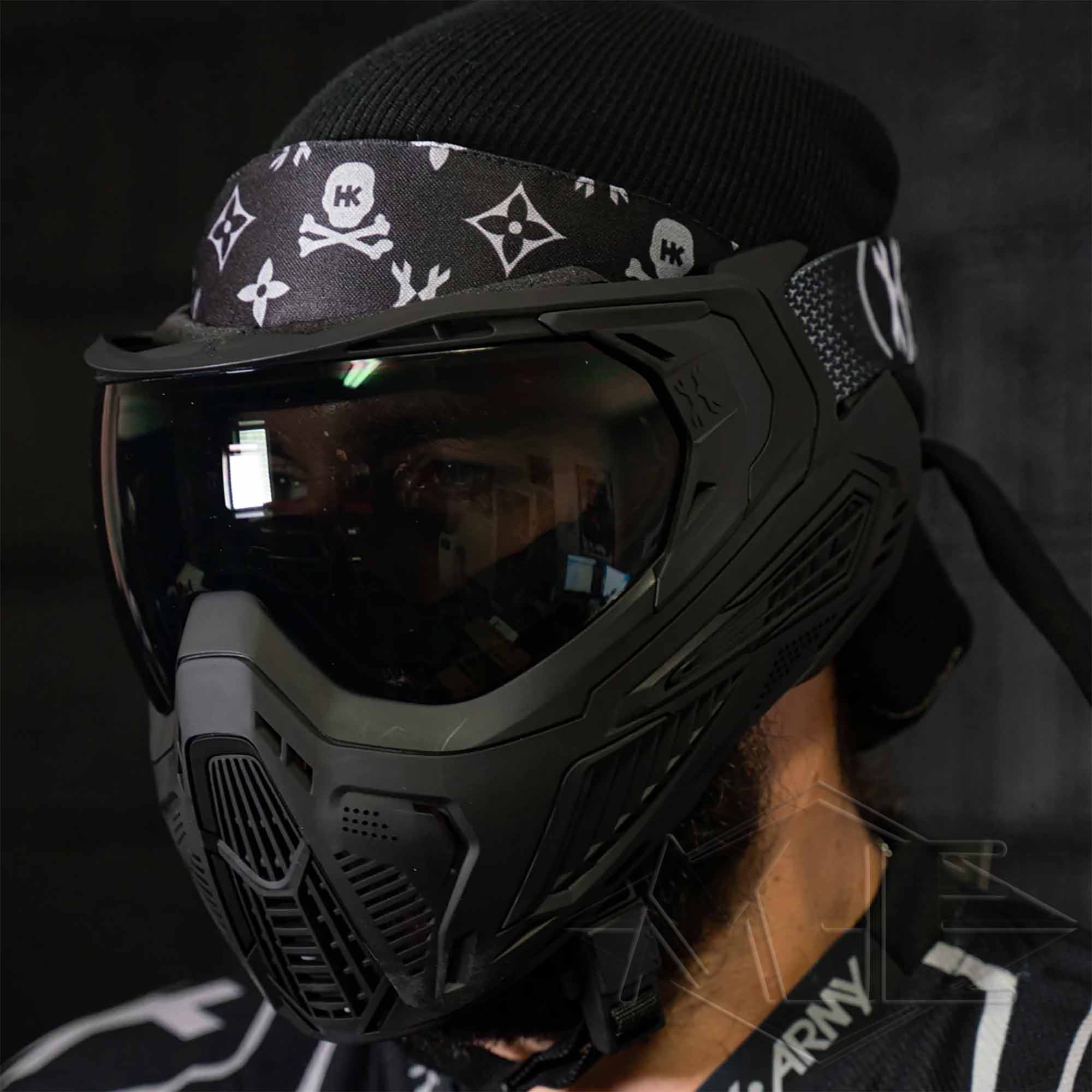 HK Army Headband - Monogram schwarz/grau