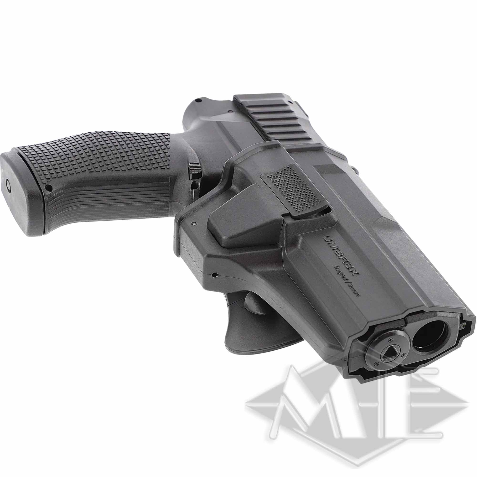 Umarex Paddle Holster für T4E Impax P68 (Rechtshänder) Pistolengriff, Trainingswaffe, Holsterhalter, Gewehrzubehör, Schwarz/Grau