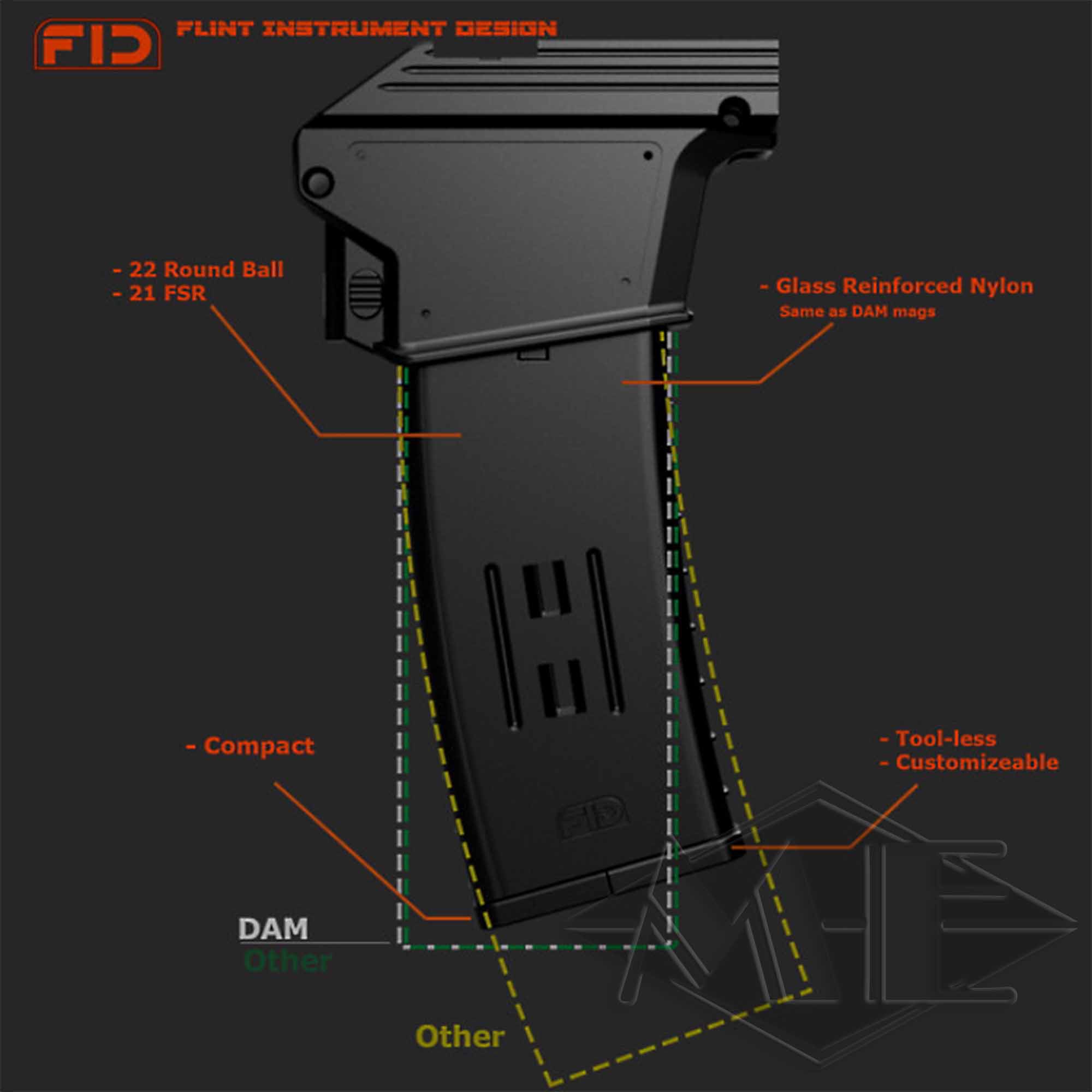 FID 2.0 DYE DAM+EMF100 22er Magazin