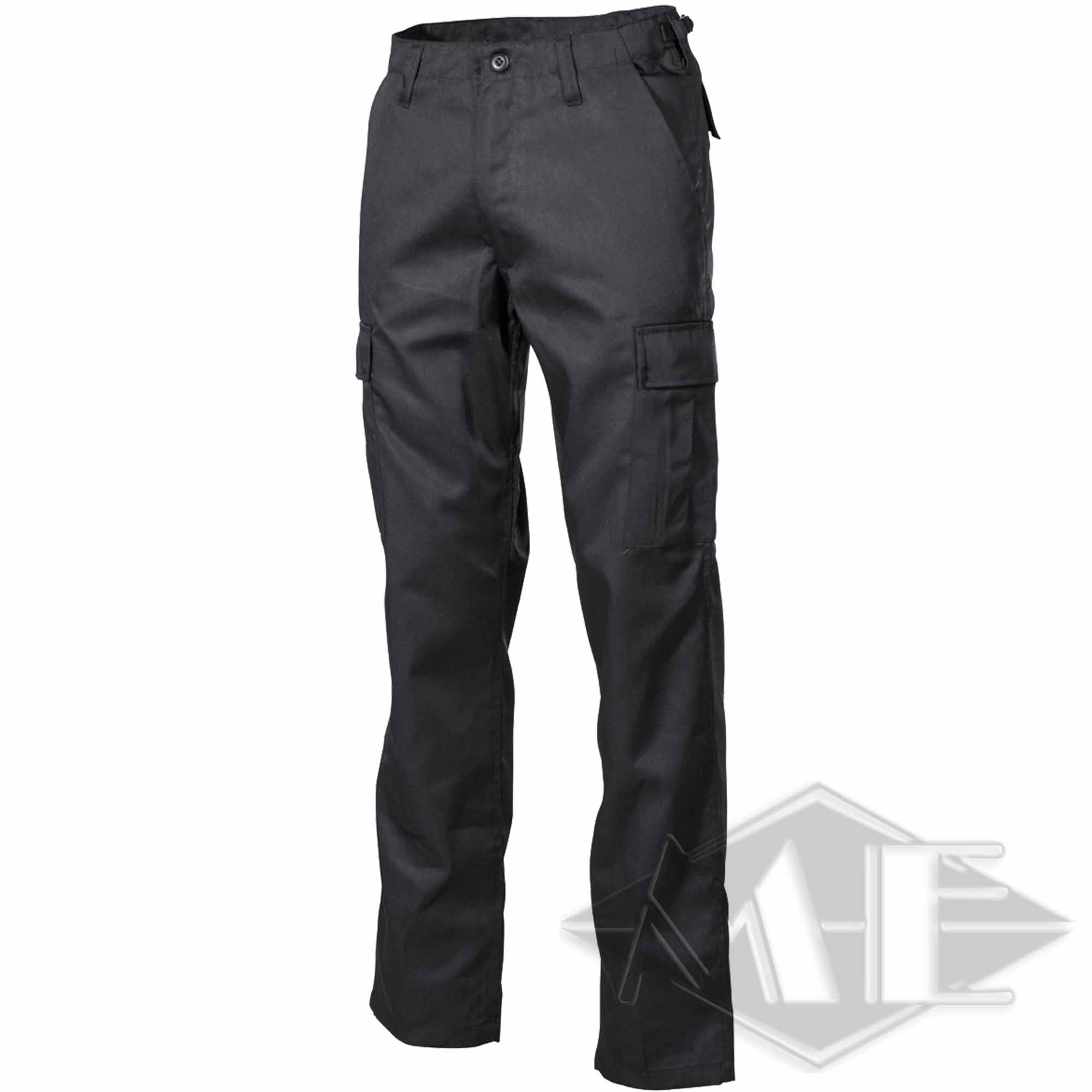 US Kampfhose, BDU, schwarz Cargohosen, Schwarz, Rechtecktaschen, Gürtelschlaufen, Knopfverschluss