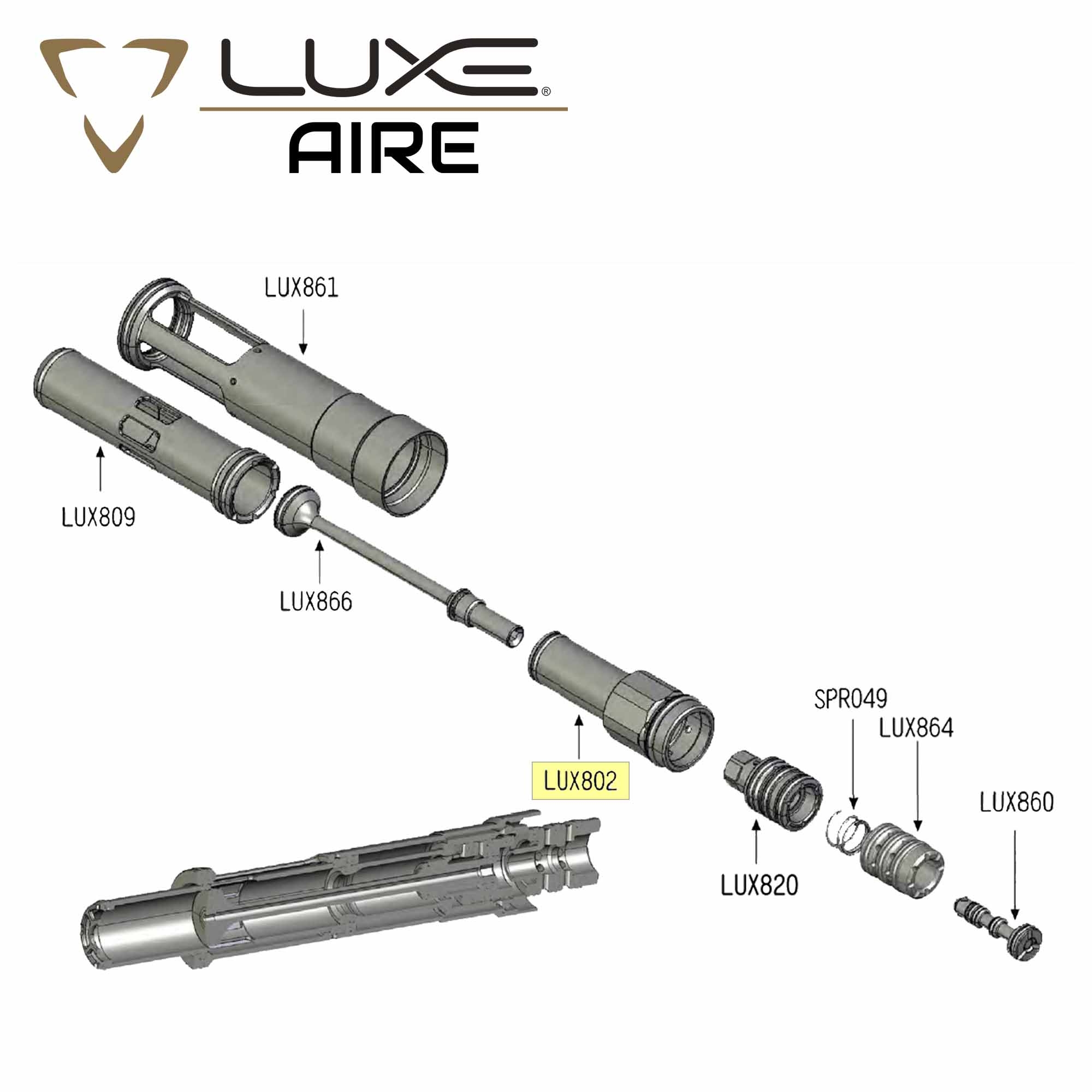 Taschenlampe, Leuchte, exploded view, mechanische Teile, Montage diagramm